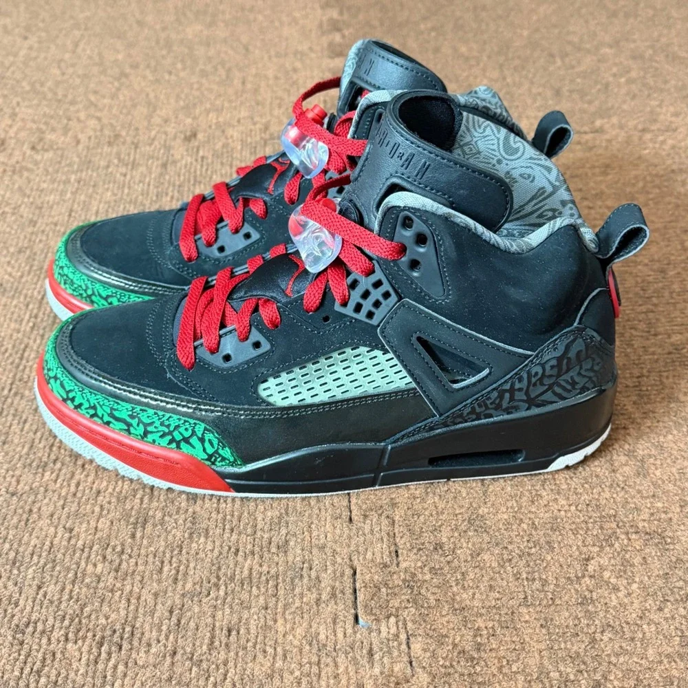 Jordan‎ Spizike Black Varsity Red Green Elephant Print 315371-026 Mens Size 9.5